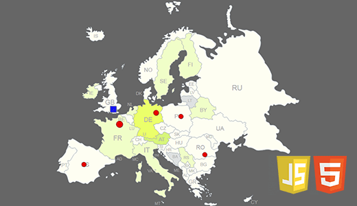 Interactive Map of Europe JavaScript