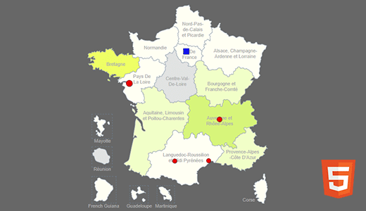 Interactive Map of France JavaScript