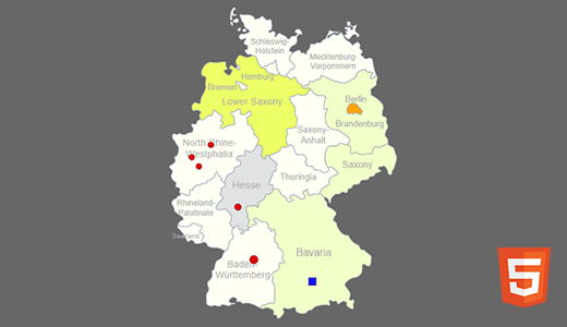 Interactive Map of Germany JavaScript