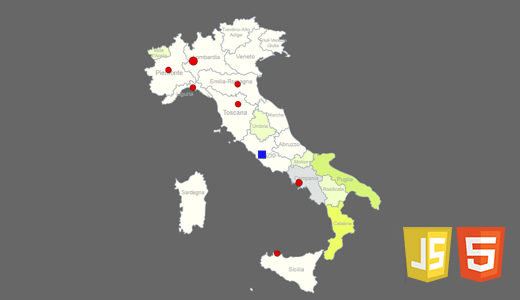 Interactive Map of Italy JavaScript