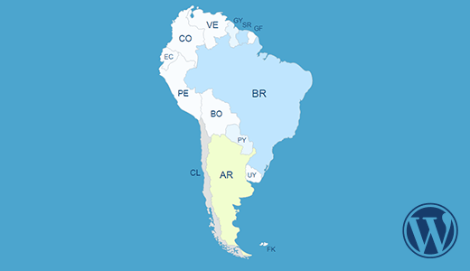 Interactive Map of South America WordPress Plugin