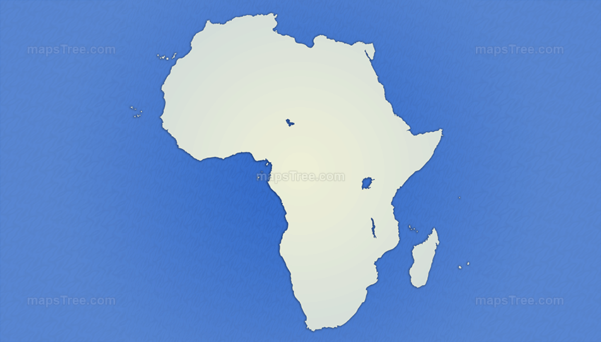 Isolated Africa Map on a Blue Background