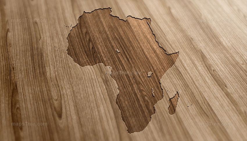 Engraved African Map on Wood as CNC Carving