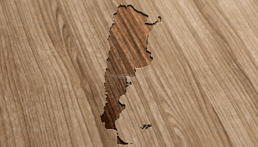 Engraved Argentina Map on Wood as CNC Carving
