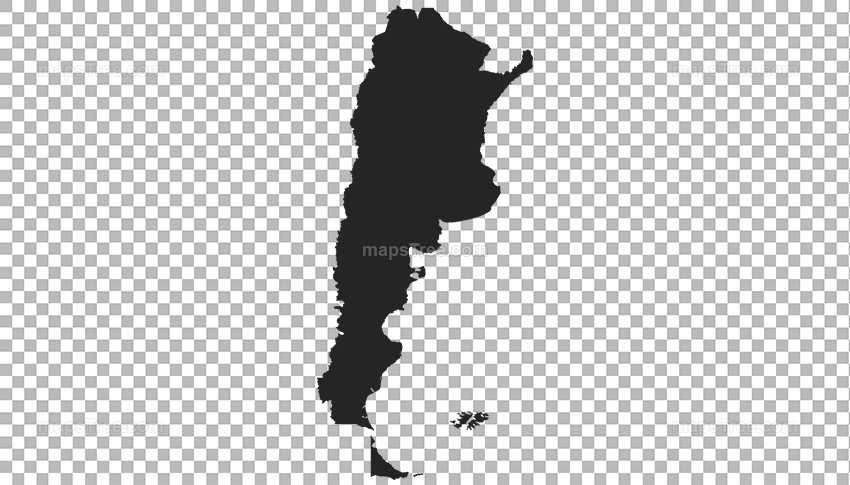 Transparent PNG map image of Argentina