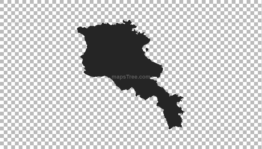 Transparent PNG map image of Armenia