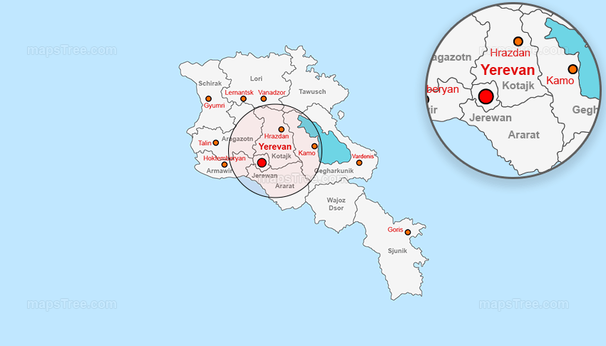 Vector Map of Armenia - Layered Regions