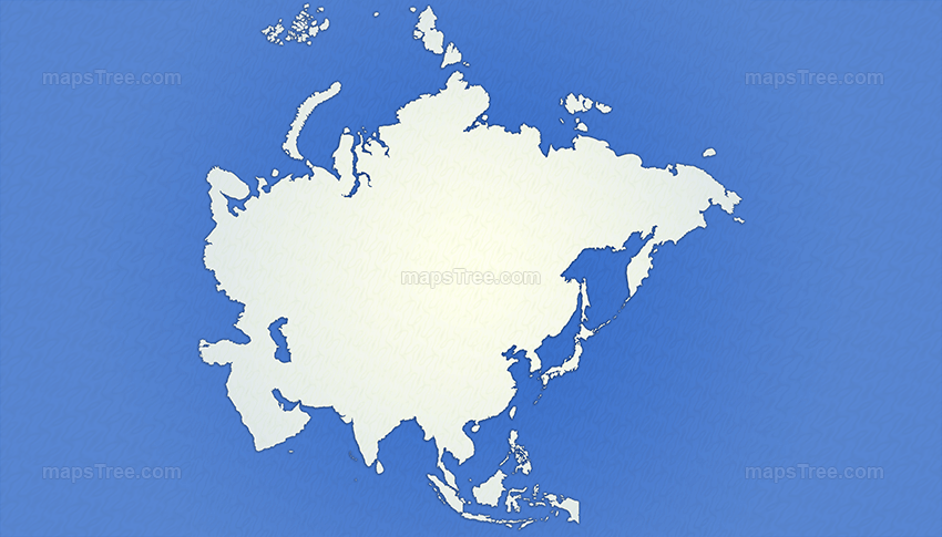 Isolated Asia Map on a Blue Background