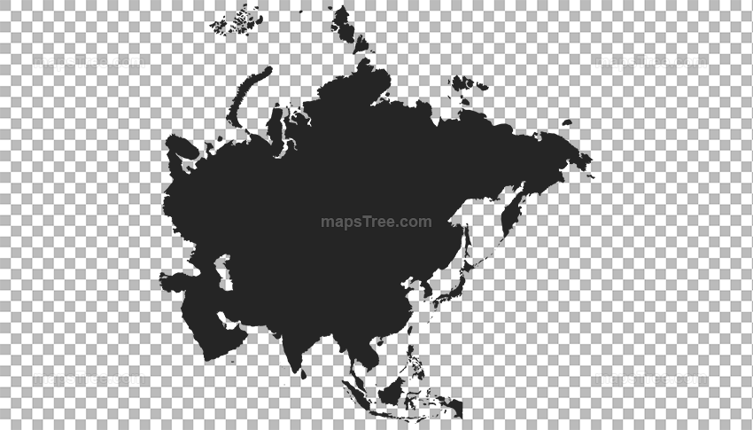 Transparent PNG map image of Asia