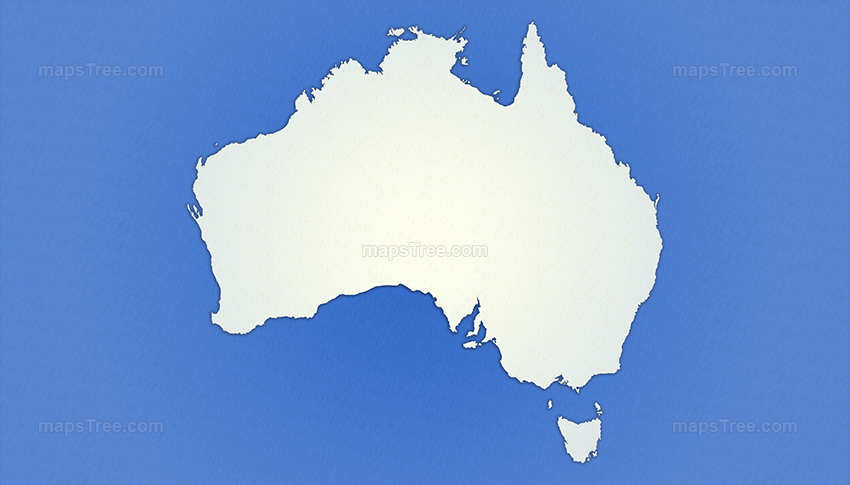 Isolated Australia Map on a Blue Background