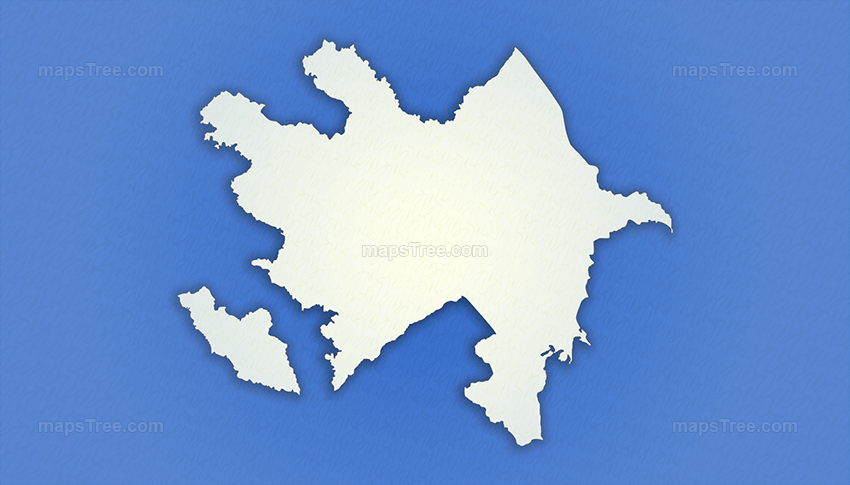 Isolated Azerbaijan Map on a Blue Background