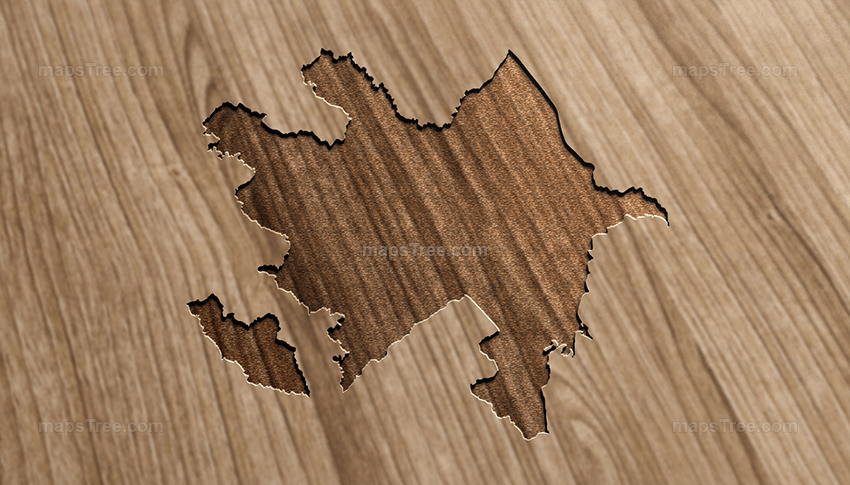 Engraved Azerbaijan Map on Wood as CNC Carving