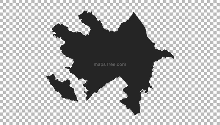 Transparent PNG map image of Azerbaijan