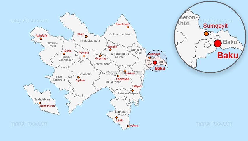 Vector Map of Azerbaijan - Layered Regions