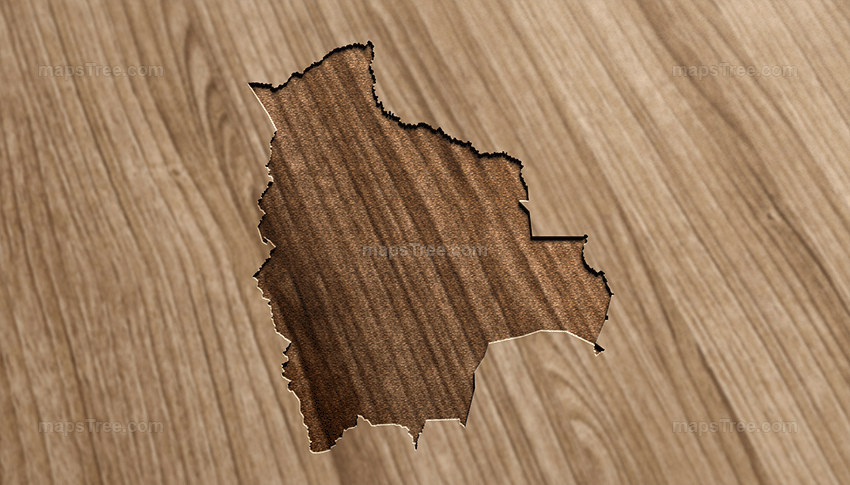 Engraved Bolivia Map on Wood as CNC Carving