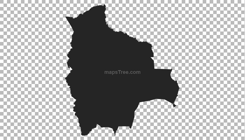 Transparent PNG map image of Bolivia