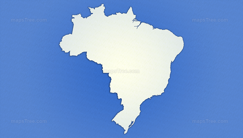 Isolated Brazil Map on a Blue Background