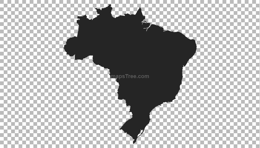 Transparent PNG map image of Brazil