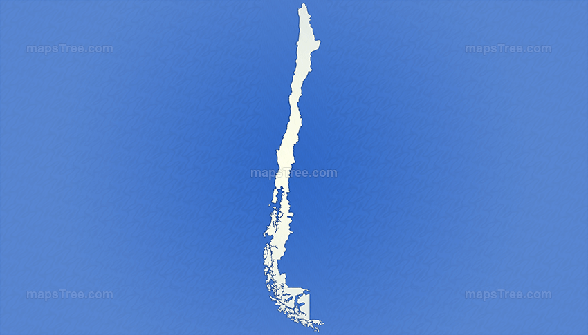 Isolated Chile Map on a Blue Background