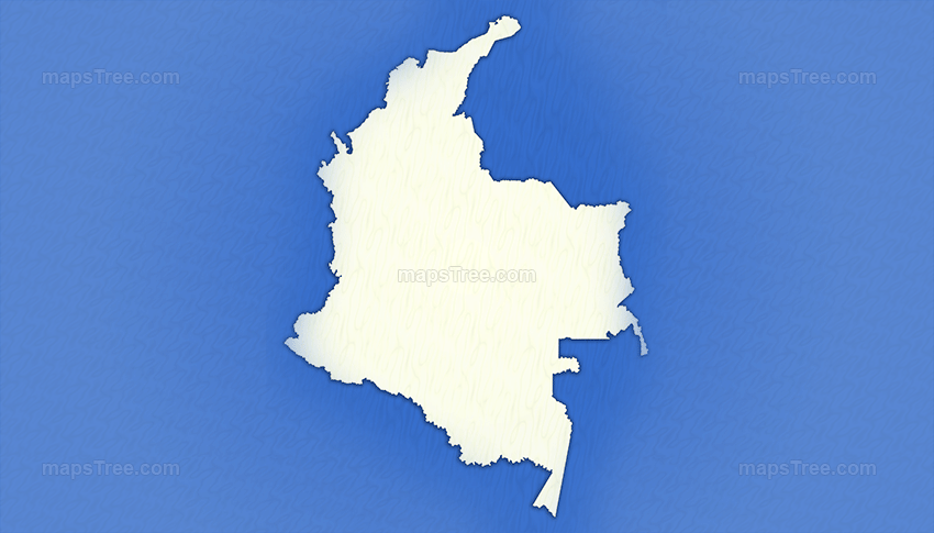 Isolated Colombia Map on a Blue Background