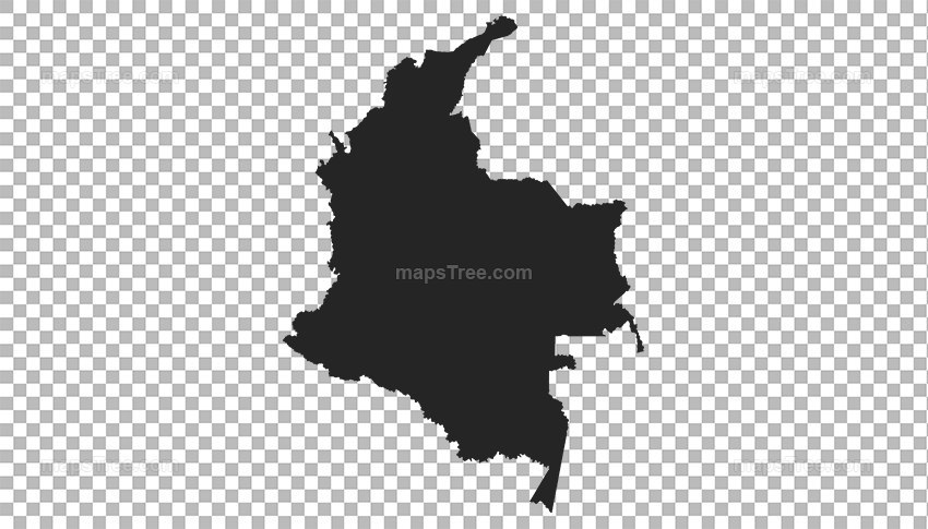 Transparent PNG map image of Colombia