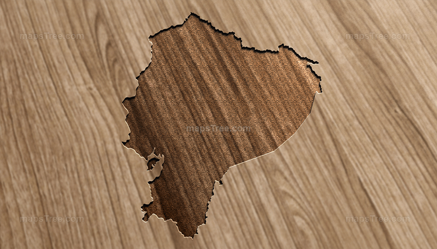 Engraved Ecuador Map on Wood as CNC Carving