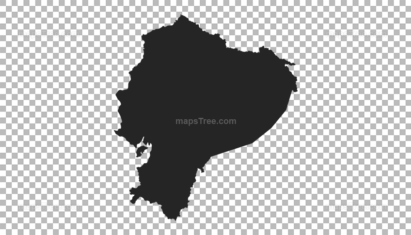 Transparent PNG map image of Ecuador