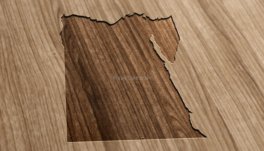 Engraved Egypt Map on Wood as CNC Carving