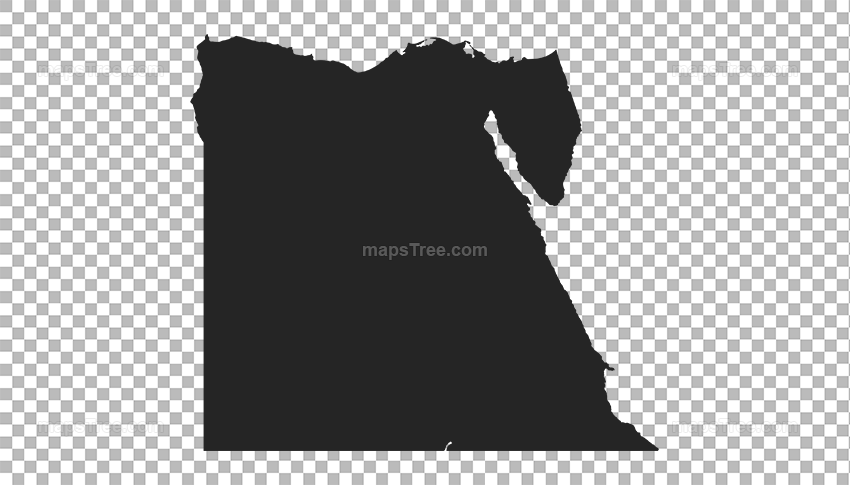 Transparent PNG map image of Egypt