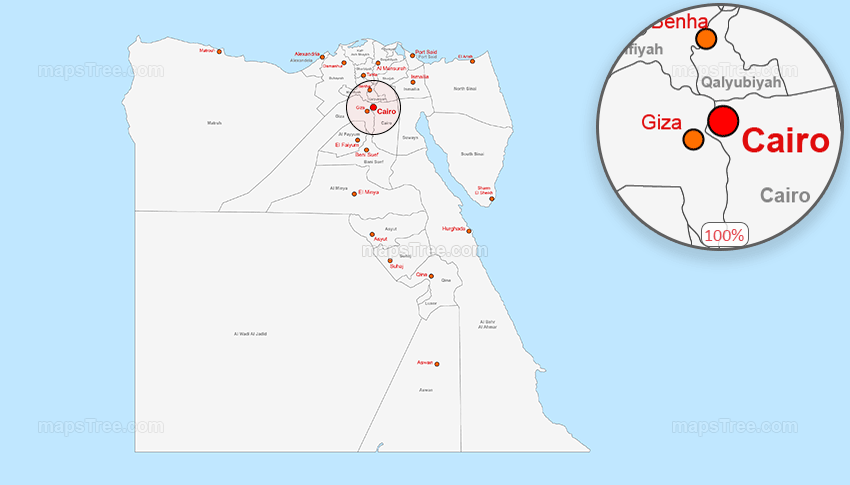 Vector Map of Egypt - Layered Governorates