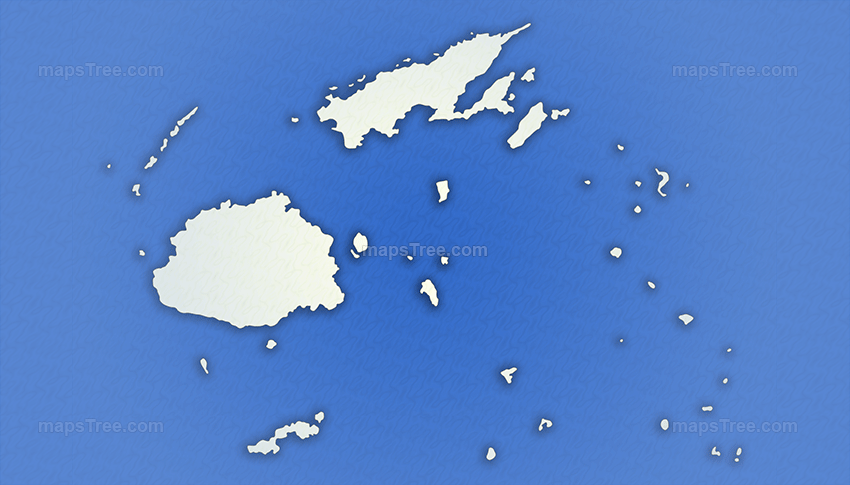 Isolated Fiji Map on a Blue Background