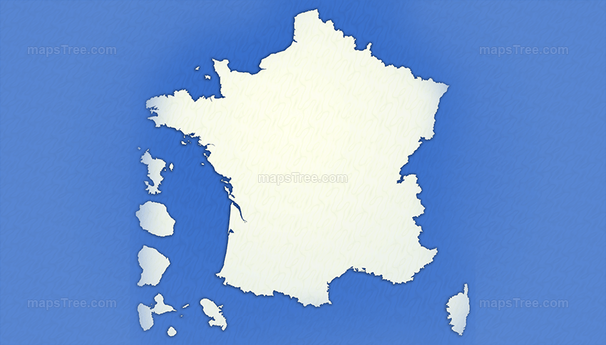 Isolated France Map on a Blue Background