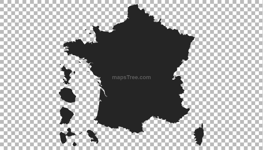 Transparent PNG map image of France