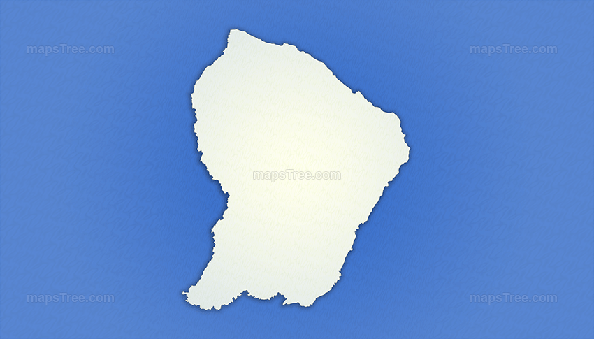 Isolated French Guiana Map on a Blue Background