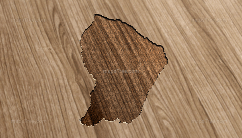 Engraved French Guiana Map on Wood as CNC Carving