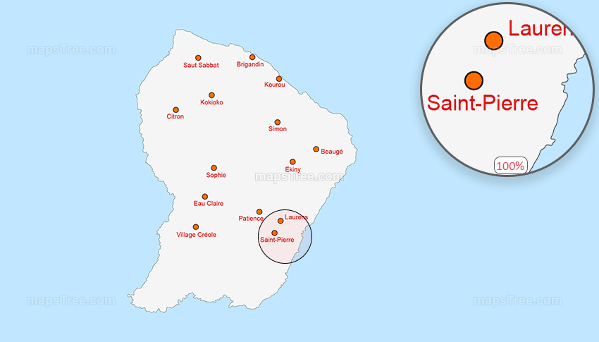 Vector Map of French Guiana - Layered Regions