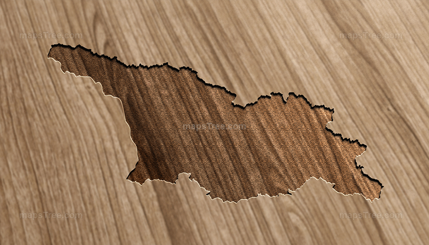 Engraved Georgia Map on Wood as CNC Carving