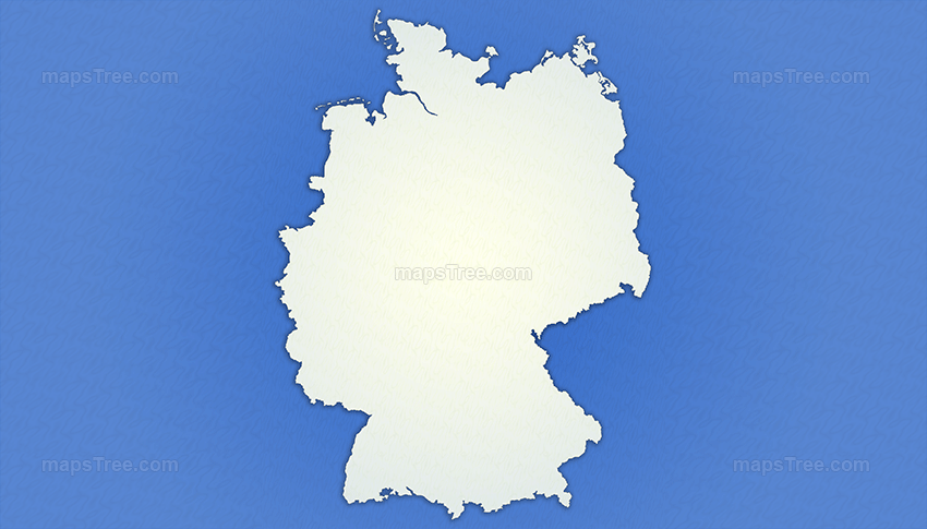 Isolated Germany Map on a Blue Background