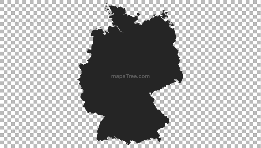 Transparent PNG map image of Germany