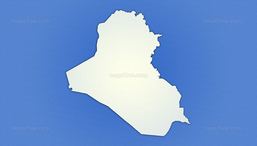 Isolated Iraq Map on a Blue Background