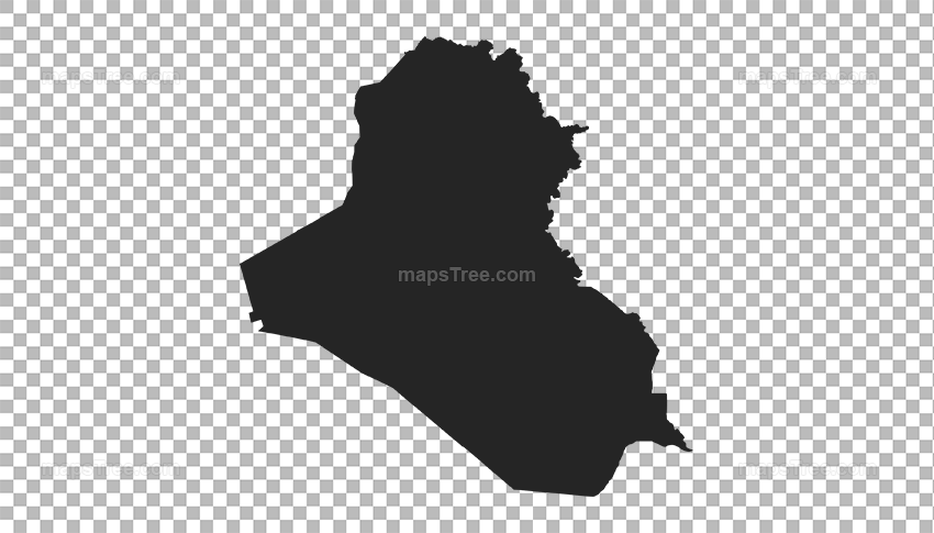 Transparent PNG map image of Iraq