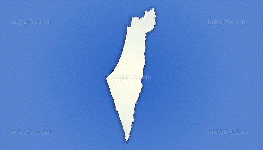 Isolated Israel Map on a Blue Background
