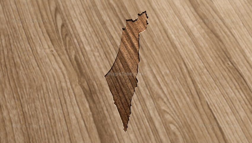 Engraved Israel Map on Wood as CNC Carving