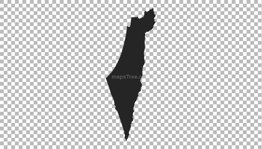 Transparent PNG map image of Israel