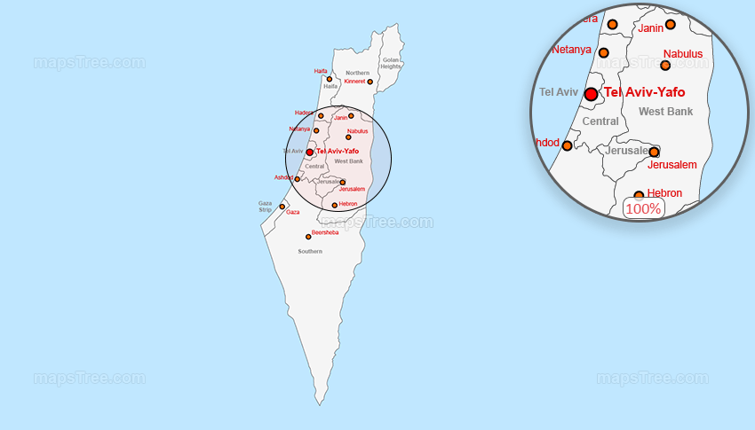 Vector Map of Israel - Layered Regions