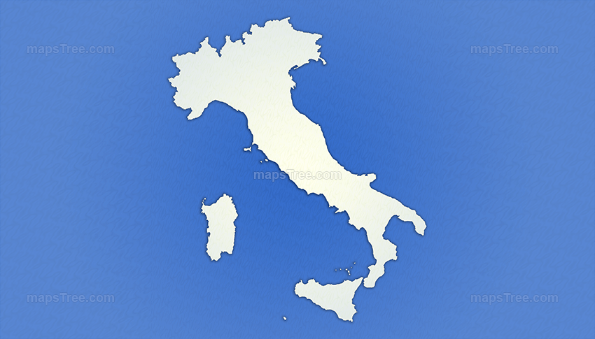 Isolated Italy Map on a Blue Background