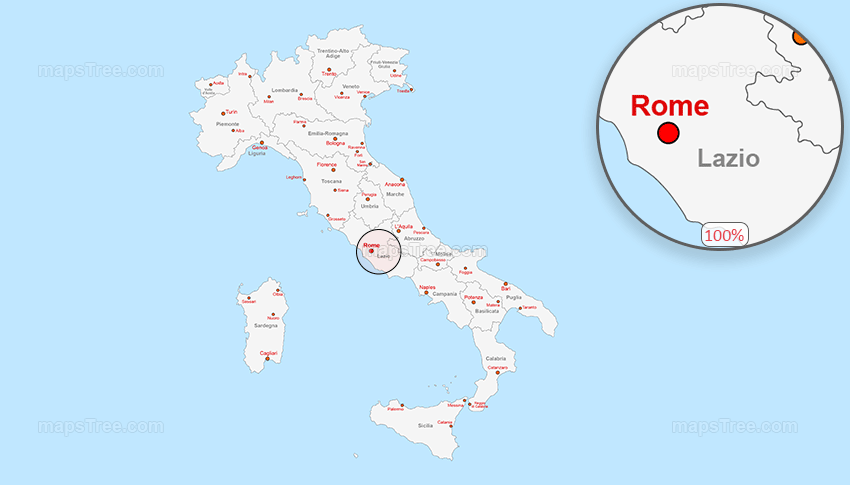 Vector Map of Italy - Layered Regions