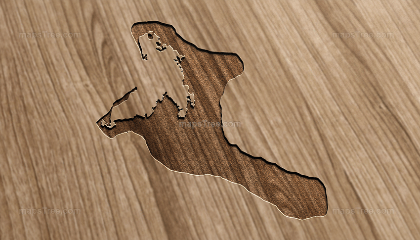 Engraved Kiribati Map on Wood as CNC Carving