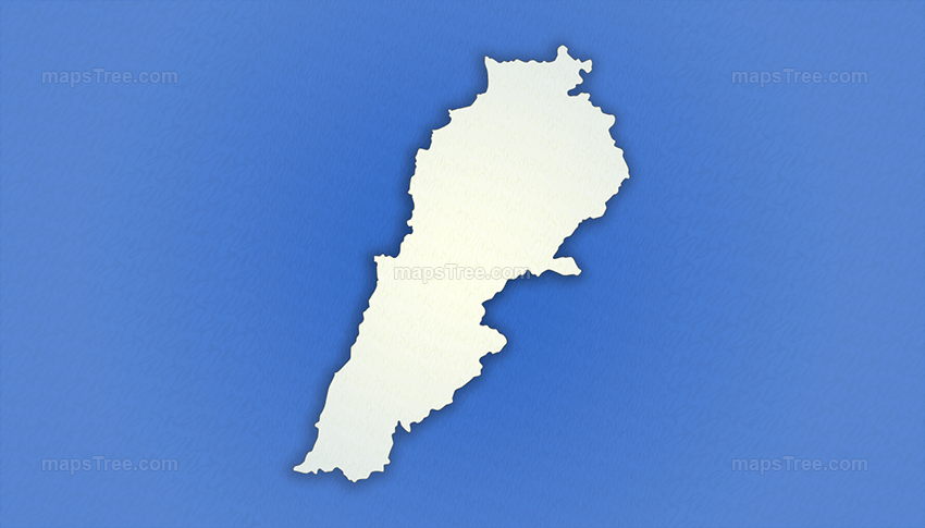 Isolated Lebanon Map on a Blue Background