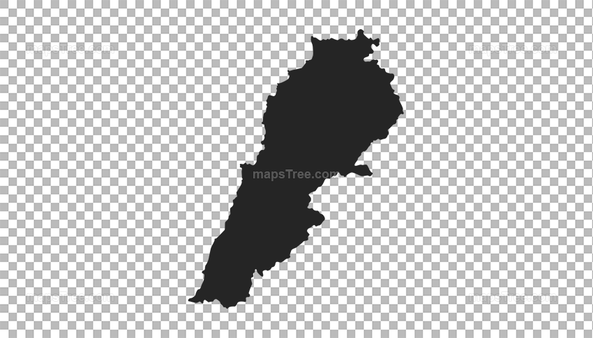 Transparent PNG map image of Lebanon